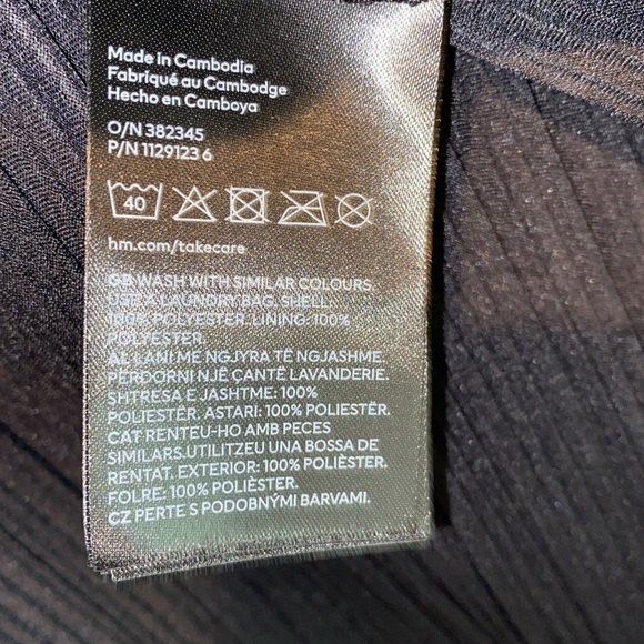 H&M black crinkle fabric faux wrap party dress size small - Picture 6 of 11